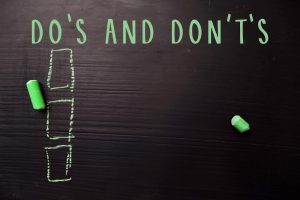 Do's and Don't's written with green chalk